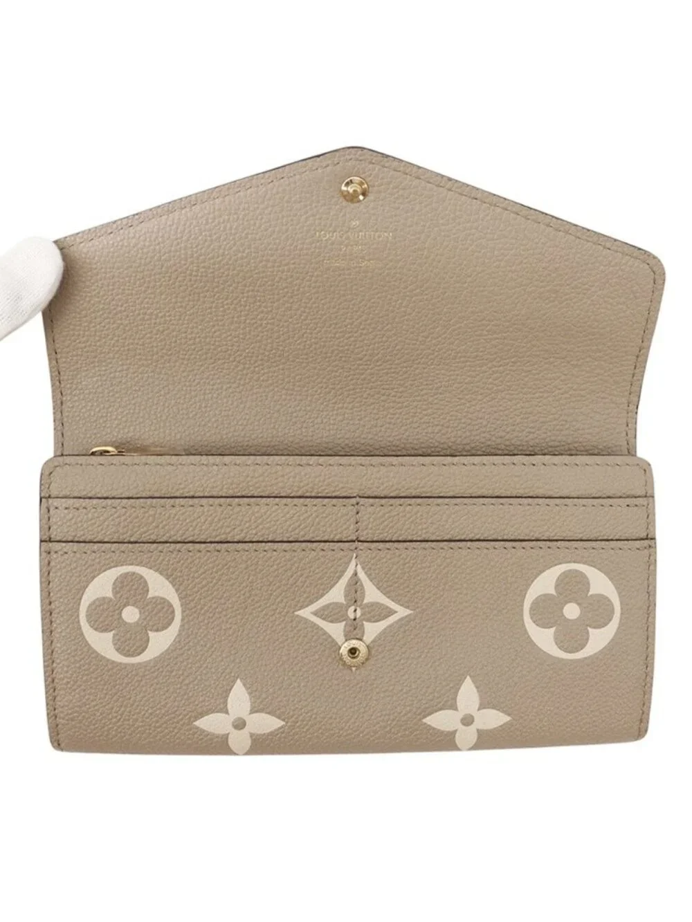 Louis Vuitton Wallet Monogram Empreinte Portefeuille Sarah NM Tourterelle